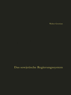 cover image of Das sowjetische Regierungssystem